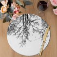 thumbnail image 3 of Black Branches Round 13 Inch Placemats Set of 4, Botanical Dead Tree Birds HeatResistant Non Slip Place Mats for Dining Table, Wipeable Braided Kitchen Table Mats for Housewarming, 3 of 9