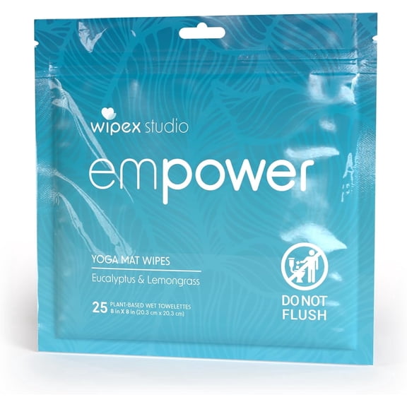 Wipex Studio Yoga Mat "Empower" Wipes 25ct in Zip Pack