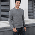thumbnail image 5 of SOMER Men's Sweater Pullover Crewneck Sweatshirts for Men Fall Pullover Sweater for Men Casual Fashion Lightweight Waffle Long Sleeve Tops, 5 of 7