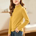 thumbnail image 6 of UAYOTSE Girls Long Sleeve Mock Neck Shirt Solid Color Stretchy Soft Base Layer Underwear Top, 6 of 9