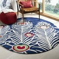 thumbnail image 2 of SAFAVIEH Soho Fulton Abstract Area Rug, Blue/Ivory, 6' x 6' Round, 2 of 10