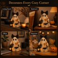 thumbnail image 5 of Lighted Vintage Patchwork Ghost, Halloween Decor with Hand lamp, Rustic Farmhouse Halloween Figurine, Halloween LED Decoration for Mantel Shelf Entryway Porch, C, 5 of 8