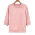 thumbnail image 4 of Posijego Womens 3/4 Sleeve Sweatshirt Fall Winter Crewneck Pullover Tops Solid Color Lightweight Casual Sweatshirts, 4 of 5