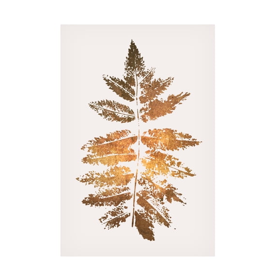 Trademark Fine Art Kubistika Oak Leaf Print Gold Canvas Wall Art