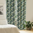 thumbnail image 2 of Ambesonne Green Curtains, Hawaiian Tropical Flora, Pair of 28"x63", Green Dark Teal Orange, 2 of 5