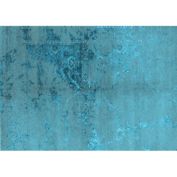 Ahgly Company Indoor Rectangle Oriental Light Blue Industrial Area Rugs, 8' x 10'
