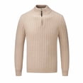 thumbnail image 1 of pstuiky camisetas de manga larga para hombre, Suéter de manga larga con media cremallera y rayas de color liso para hombre tops de invierno para hombre xxxl, 1 of 8