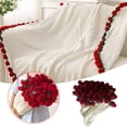 thumbnail image 3 of 1 unidad: Manta de San Valentín de 61 cm con ramo de rosas de ganchillo, manta decorativa tejida a mano, ideal para el Día de la Madre, cumpleaños y San Valentín (morado, 3 of 7