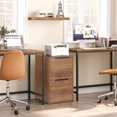 thumbnail image 4 of LUCYPAL Wooden File Cabinet 2 Drawer,Vertical Storage Filing Cabinet with Hanging Bars for Letter Size,File Storage Cabinet Used for Home Office, Brown Assemble Required, 4 of 4