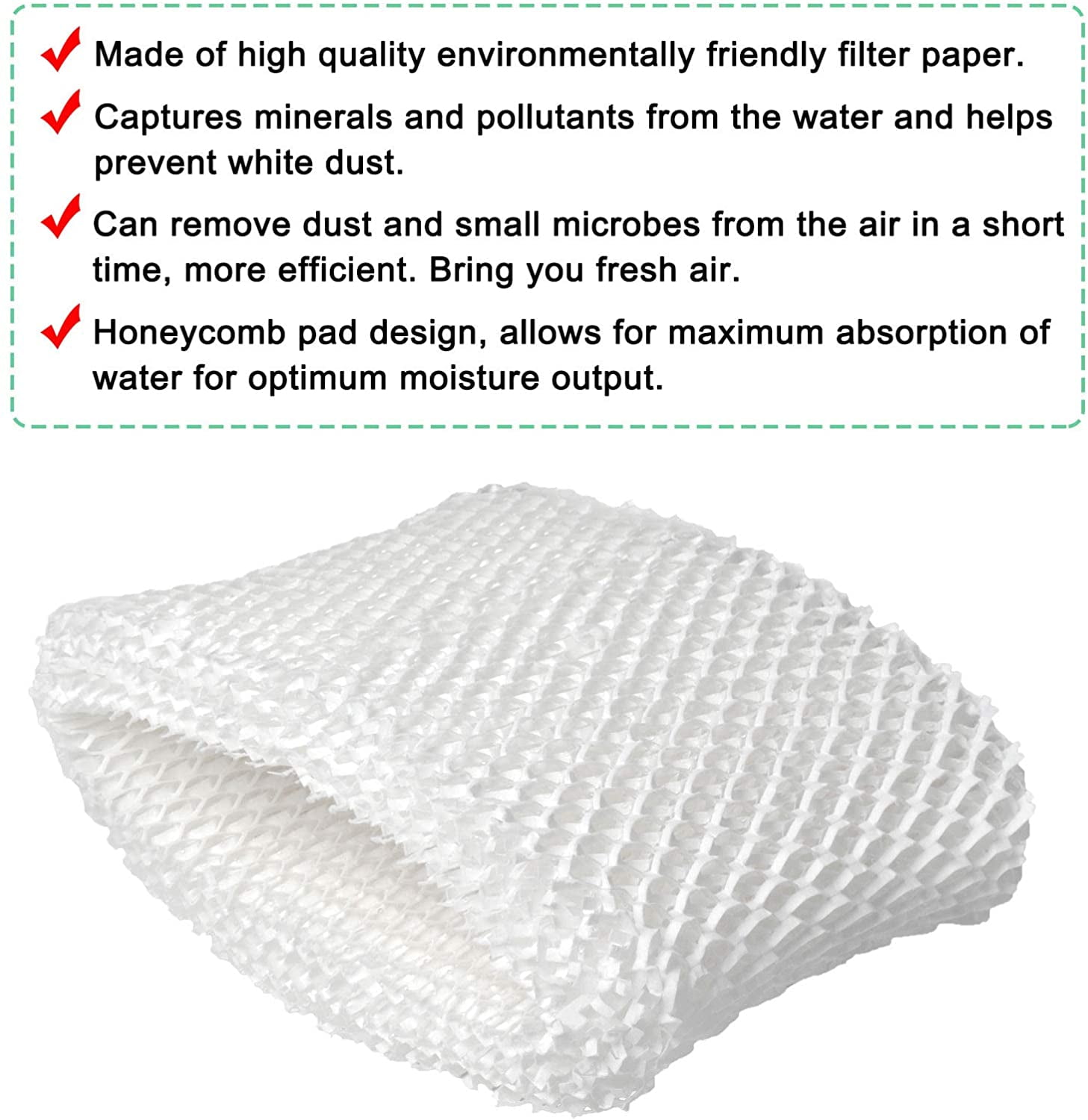 Humidifier Wicking Filter Compatible with Honeywell HCM-890 HCM-890B HEV-320 Duracraft DCM-200 DH-890 Humidifiers HC-888N Filter C 2 Pack Humidifier Filter Replacement Compatible with Honeywell HC-888 