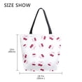 thumbnail image 5 of Open Top Canvas Tote Bag with Zipper Reusable Shopping Bag 13.5x15" Roomy Carryall Watercolor Cherries Pattern, 5 of 9