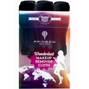 ($32 Value) RAINBOW ROVERS Set of 3 Makeup Remover Cloths | Makeup Towel | Suitable for All Skin Types | Reusable & Ultra fine Makeup Wipes | Removes Makeup with just Water | Chic Black