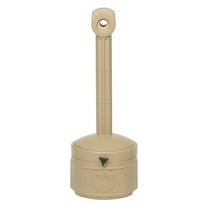Justrite 26806B 1 Gallon Plastic Outdoor Ashtray, Personal Smoker's Ceasefire®, Adobe Beige - 26806B