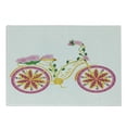 thumbnail image 1 of Bicycle Cutting Board, Fantasy Bike with Exotic Swirling Floral Detail on the Seat and Tires Hippie Image, Decorative Tempered Glass Cutting and Serving Board, Small Size, Pink Yellow, by Ambesonne, 1 of 1