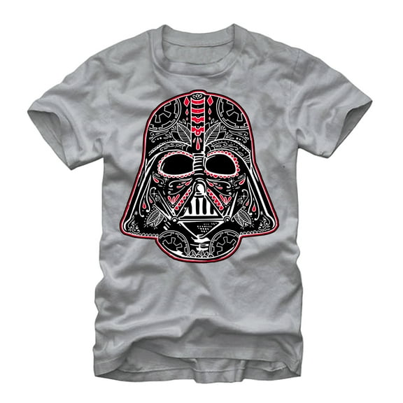 Men's Star Wars Sugar Skull Vader  Graphic Tee Silver 2X Large