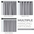thumbnail image 3 of Superior Blackout Solid Light Filtering Back Tab Curtain Panel Set, 42"X 63", Silver, 3 of 9