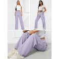thumbnail image 3 of Chiclily Women Wide Leg Pants Loose High Waist Trousers Purple L Baggy Pants with Pockets Casual Comfy Relaxed Fit Streetwear Punk Pants for Women, 3 of 7