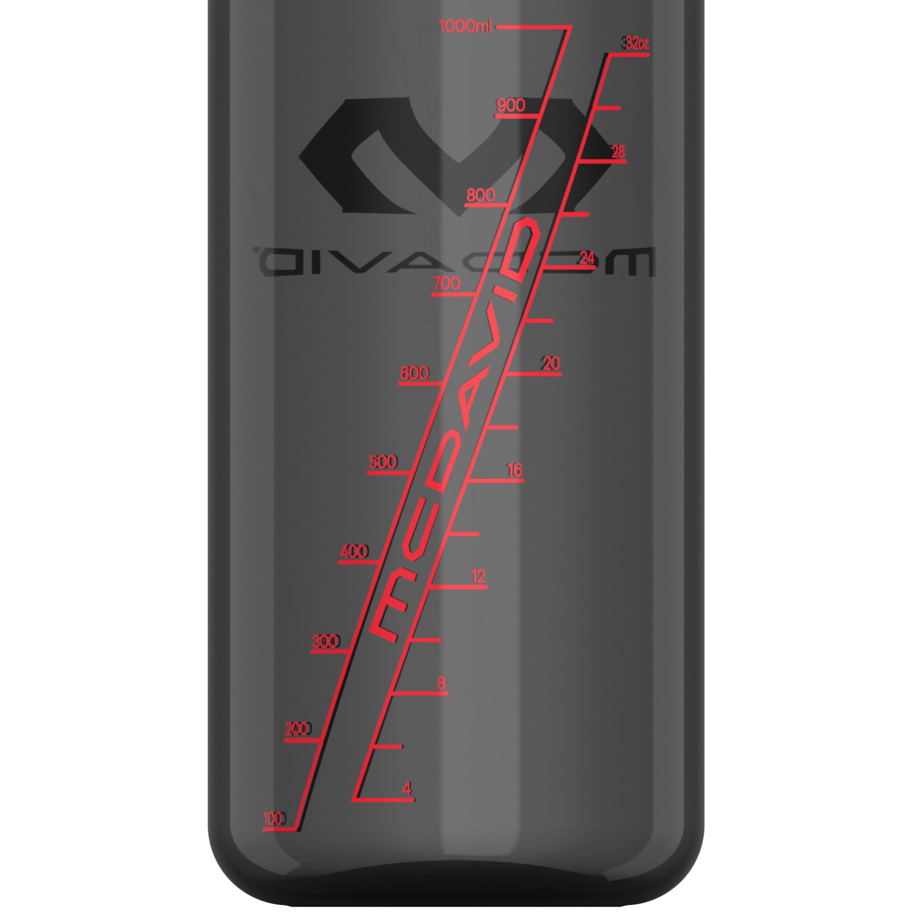 McDavid Sport Gamer 34oz / 1L Plastic Water Bottle, Smoke/Red