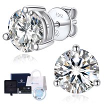 MomentWish 3 Carat Moissanite Stud Earrings for Women 925 Sterling Silver Jewelry Gifts for Wife Mom