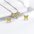 thumbnail image 6 of Yellow Butterfly Jewelry Citrine November Birthstone Jewelry Set Fine Necklace Earrings 925 Sterling Silver Women Birthday Mother's Day Gift Juwaliy, 6 of 10