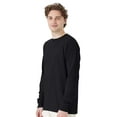 thumbnail image 3 of ComfortWash by Hanes Garment Dyed Long Sleeve Cotton T-Shirt Black S, Crew Neck Blank Tee, 6 Pack, 3 of 6
