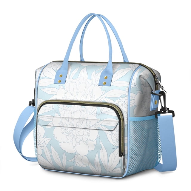 Sac à Lunch Imprimé Floral et Léopard - Grand Sac Isolé Étanche, Élégant