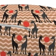 thumbnail image 3 of Giraffe Pouf Cover with Zipper, Vintage Safari Savannah with Animal Silhouettes and Abstract Sunset on Zigzags, Soft Decorative Fabric Unstuffed Case, 30" W X 17.3" L, Multicolor, by Ambesonne, 3 of 5