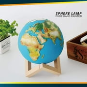 Himalayan Glow 3D Printed Earth Lamp with Wooden Stand, Compatible with Galaxy & Moon Lamp