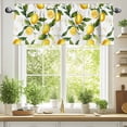 thumbnail image 2 of Summer Lemon Valances for Windows, 60 x 18in, Leaf Yellow Fruit Countryside Watercolor Flower Rod Pocket Kitchen Valance Curtain Light Filtering Window Treatments for Living Room Bedroom, 1 Panel, 2 of 7