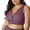 Purple, variant on Women's Plus Size Front Closure Lace Bra - Deep V-Neck Wireless Full Coverage Bralette with Leaf Embroidered Straps for Lifting & Side Support