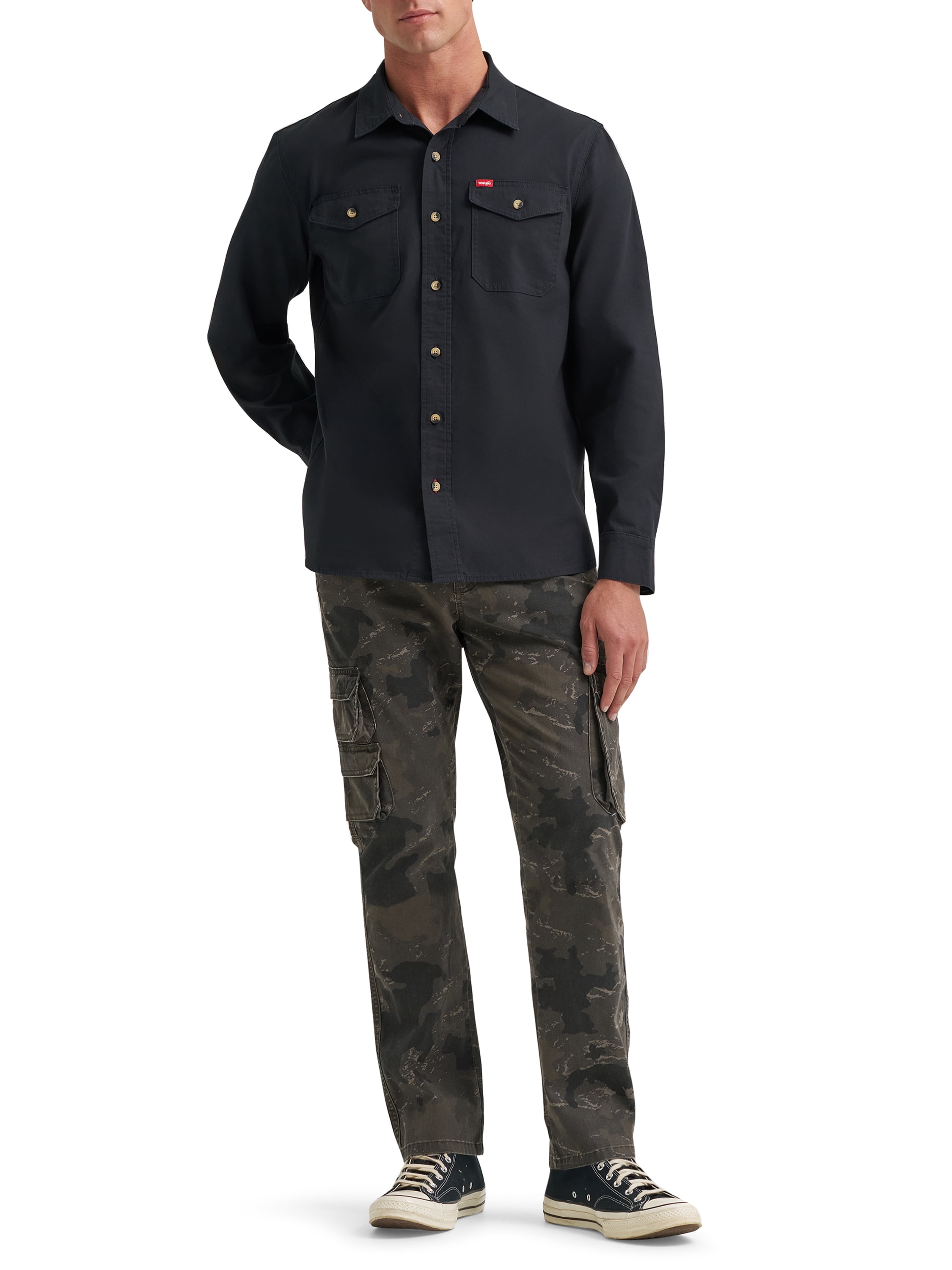 Wrangler® Mens Long Sleeve Heritage Solid Shirt