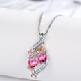 thumbnail image 5 of Taioiat Double Birthstone Necklaces for Women 18K Gold Plated Birthstone Rose Flower Jewelry Anniversary Valentines Day Mother's Day Birthday Gifts for Her Wife Girlfriend Mom, 5 of 7