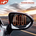 thumbnail image 6 of A-Premium Passenger Side Power Door Mirror - Compatible with Volkswagen Jetta 2011-2018 - Heated Manual Folding Black Textured Outside Rear View Mirror w/Turn Signal, w/Memory, 6 of 8