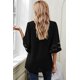 thumbnail image 3 of ABPHQTO Blusa negra con mangas de malla y escote en V de encaje en V para mujer, 3 of 5
