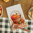 thumbnail image 5 of Microfiber Apple Pumpkin Basket Fall Kitchen Towels Decor Set of 2,Grey Plaid Autumn Dish Towel 18"x26",Farmhouse Indoor Thanksgiving Halloween Seasonal Home Decorations Hand Towels, Gift for Women, 5 of 6