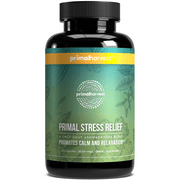 Stress Relief Supplement for Women and Men by Primal Harvest Pure Ashwagandha Root Extract, L-Theanine Supplements, 30 Capsules