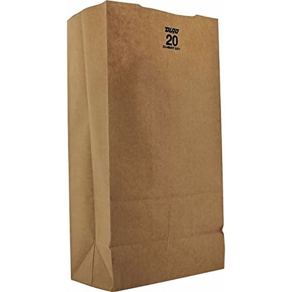 General GX2060#20 Paper Grocery, 57lb Kraft, Extra Heavy-Duty 8 1/4x5 5/16 x16 1/8, 500 bags