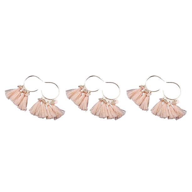 Pendientes Qarigey Bohemio Retro Abanico Borla Rosa Type1 NO1
