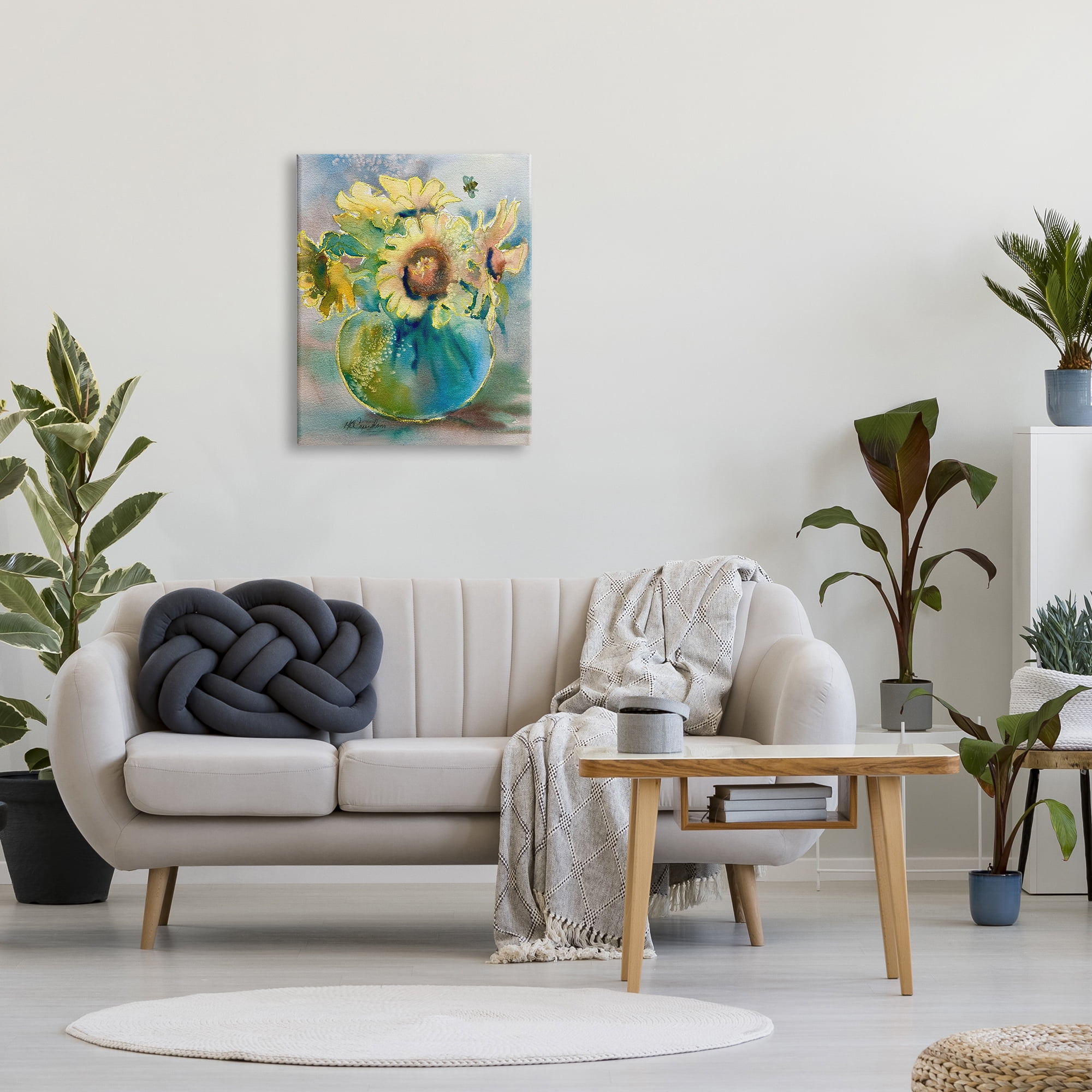 Stupell Industries Modern Yellow Daisies Botanical & Floral Painting Gallery Wrapped Canvas Print Wall Art, 24 x 30