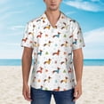 thumbnail image 2 of Fuzoiu winter Snowflake Dachshund Print Hawaiian Shirt for Men, Summer Beach Casual Short Sleeve Button Down Shirts, Men’s Beach Summer Shirts with Pocket,XX-Large, 2 of 7