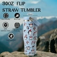 thumbnail image 5 of 30oz Tumbler with Handle and Flip Straw, Insulated Leak Proof Travel Coffee Mug Reusable Stainless Steel Tumbler (blue), 5 of 6