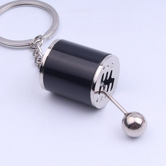 WEUVEB 1Pc Car Modified Gear Key Chain Metal Pendant Keyring for Handbag and Phone Silver