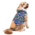 thumbnail image 2 of Vibrant Life Dog Clothes: Blue Print Fleece Hooded Jacket with Corduroy Trim, Medium, 2 of 8