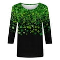 thumbnail image 3 of 3/4 Sleeve Summer Tops for Women Crew Neck Summer Tees for Women 2026 Tops with Sleeves Tshirts Shirts Graphics St. Patrick's Day, 3 of 5