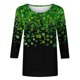 thumbnail image 5 of Xuyuer St. Patrick's Day Printed T-Shirt - Ladies' Loose Round Neck 3/4 Sleeve Top for Irish Festivals, Casual Green Themed Outfits, Seasonal Celebration Apparel & Fun Saint Patrick's Party Wear, 5 of 5