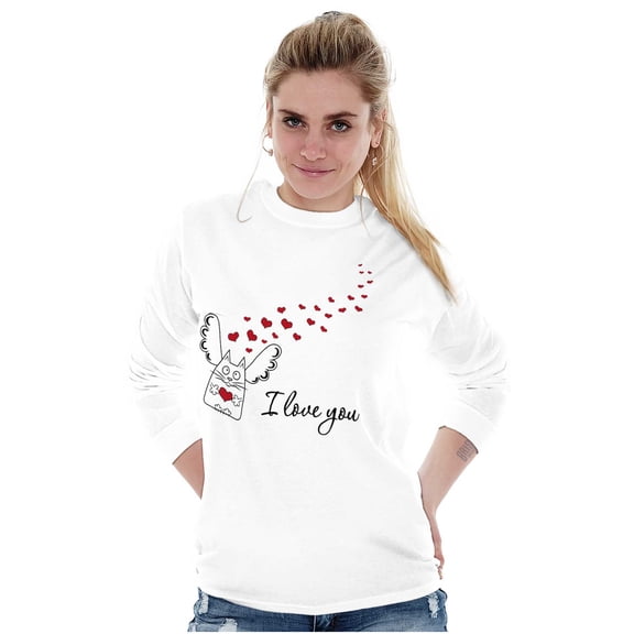 Crazy Cat Lady Cute Funny Kitty Angel Women Plus Size Long Sleeve Graphic Tee Brisco Brands 2X