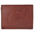 thumbnail image 2 of Scorpio Zodiac Sign Bifold Trifold Genuine Leather Men's Wallets, 2 of 28
