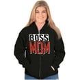 thumbnail image 4 of Boss Mom Funny Mothers Day Momma Womens Plus Size Graphic Zipper Hoodie Brisco Brands 2X, 4 of 5