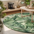thumbnail image 3 of Round Area Rugs 6Ft, Tropical Leaves Non-Slip Washable Circle Rugs Carpet, Watercolor Retro Country Summer Leaf Indoor Outdoor Rug Floor Mats Throw Runner for Bedroom Living Room Bathroom, 3 of 8