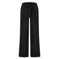 thumbnail image 2 of MAWCLOS Men Trousers Elastic Waist Sweatpants Drawstring Pants Baggy Party Solid Lounge Black 4XL, 2 of 9